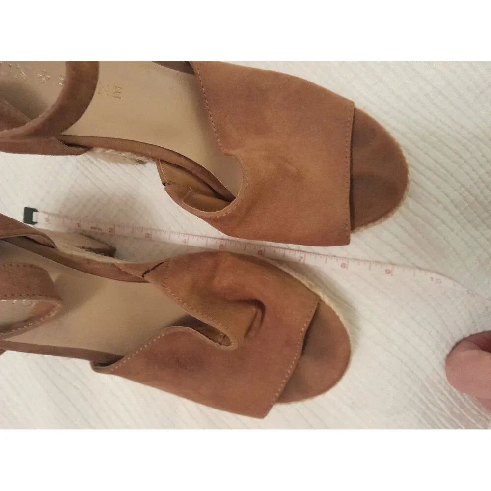 Sun+Stone Women Fey Espadrille Slingback Platform Sandals Size US 8 Tan